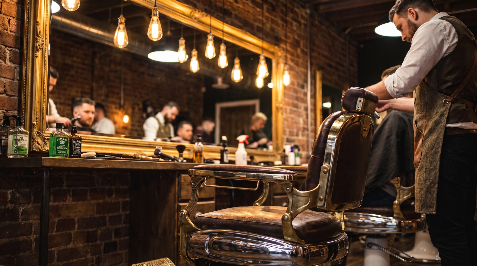 KLINGE & KAMM – Vintage-Barbershop mit Leder, Messing und Edison-Licht