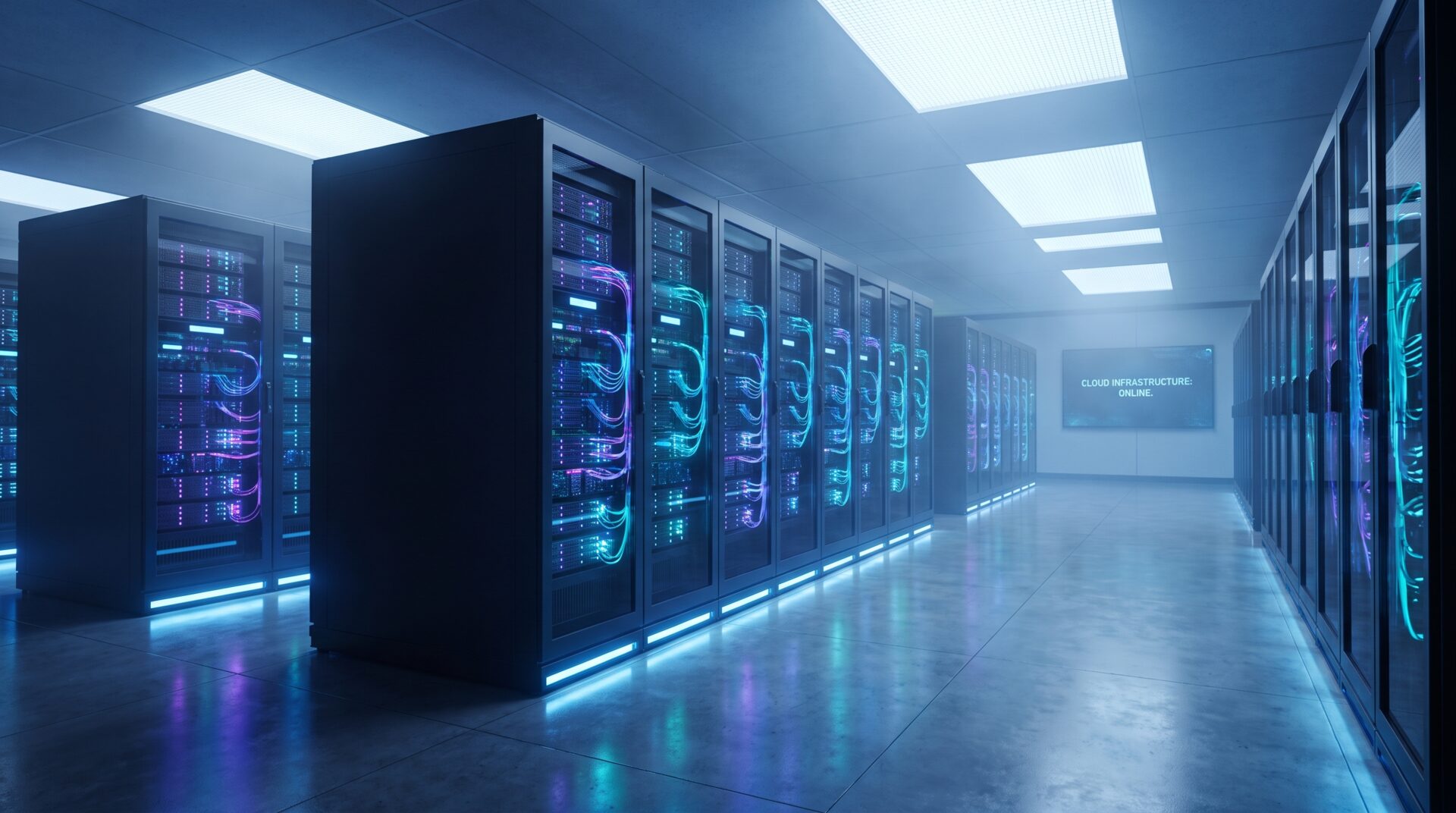NIMBUS – Data-Center mit leuchtenden Server-Racks