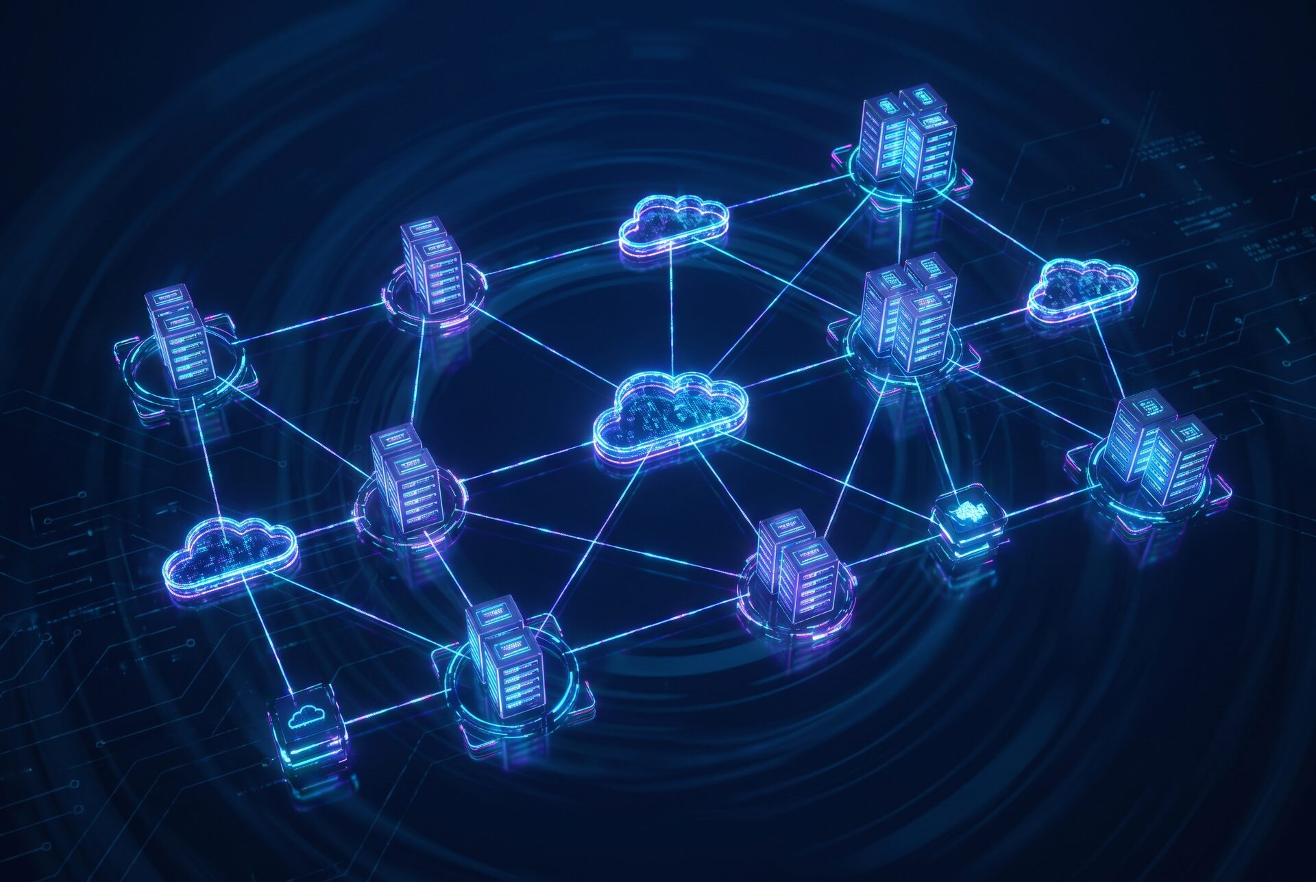 Visualisierung eines vernetzten Cloud-Netzwerks