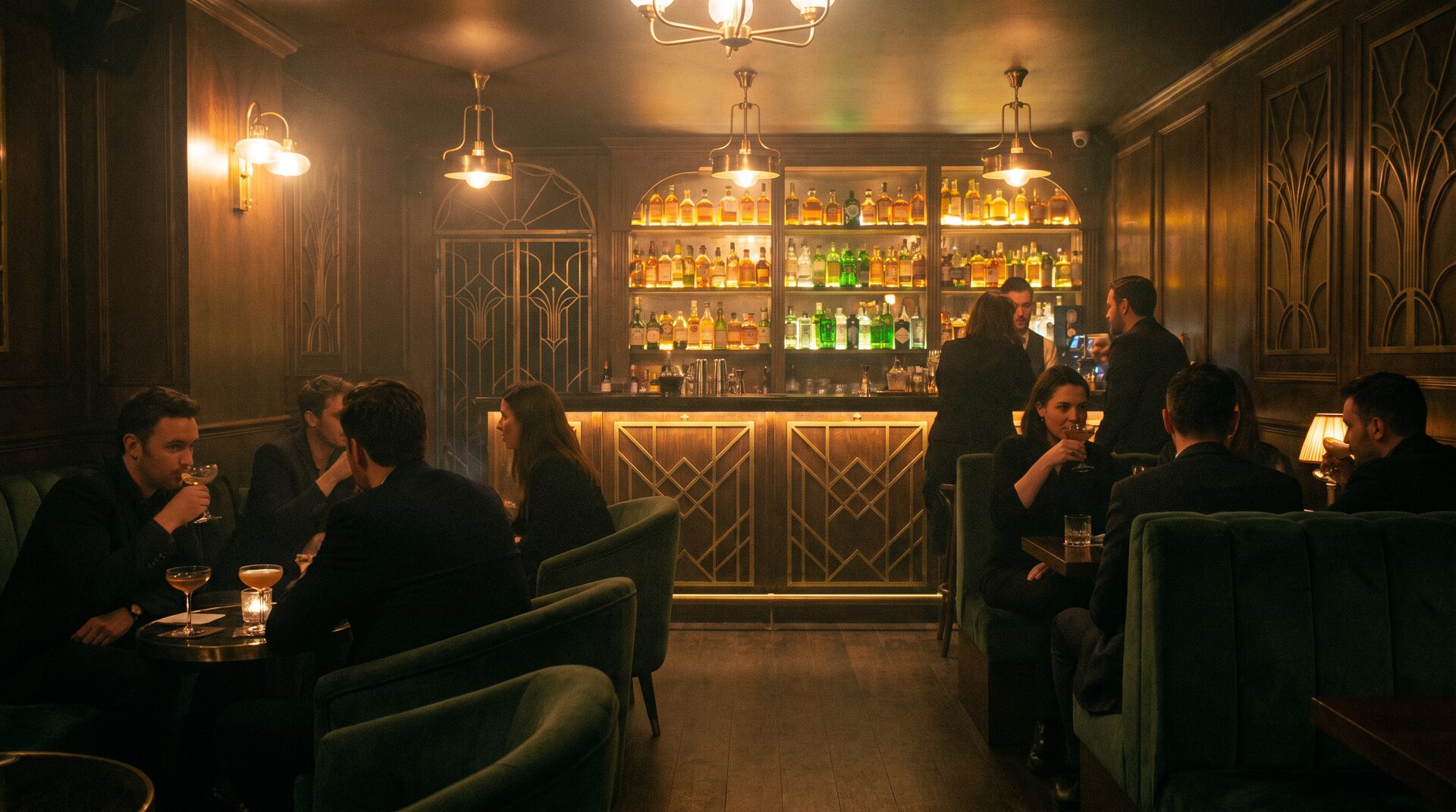 FLORIAN'S – stimmungsvolle Art-Déco-Speakeasy-Bar mit goldenem Licht