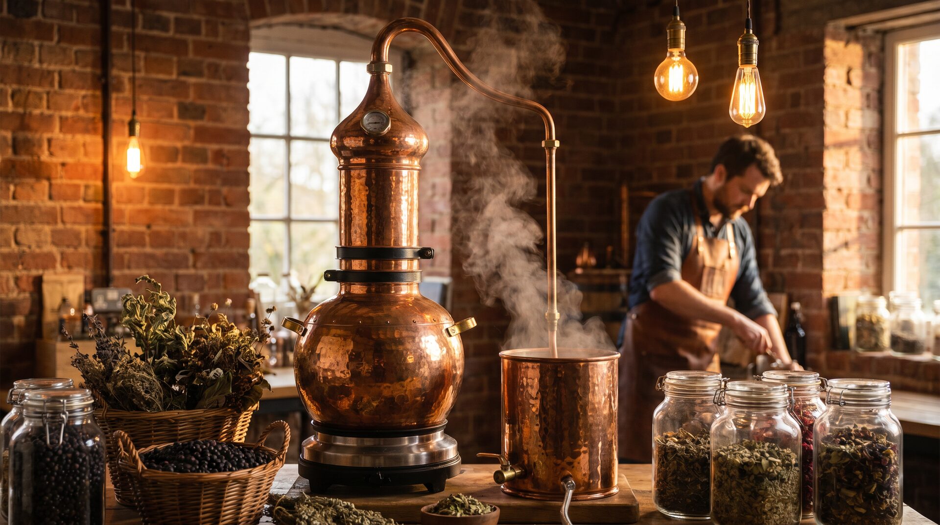 ALPGEIST – kupferne Gin-Brennblase in botanischer Destillerie