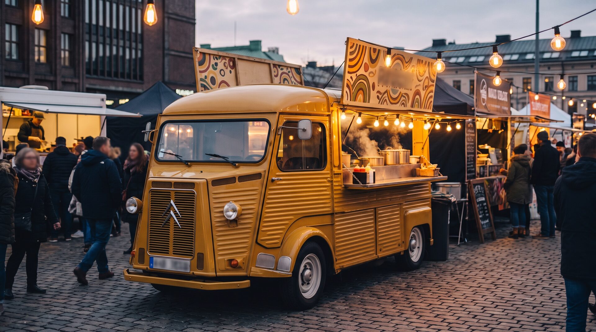 ROLLWERK – Vintage-Foodtruck auf einem Abendmarkt