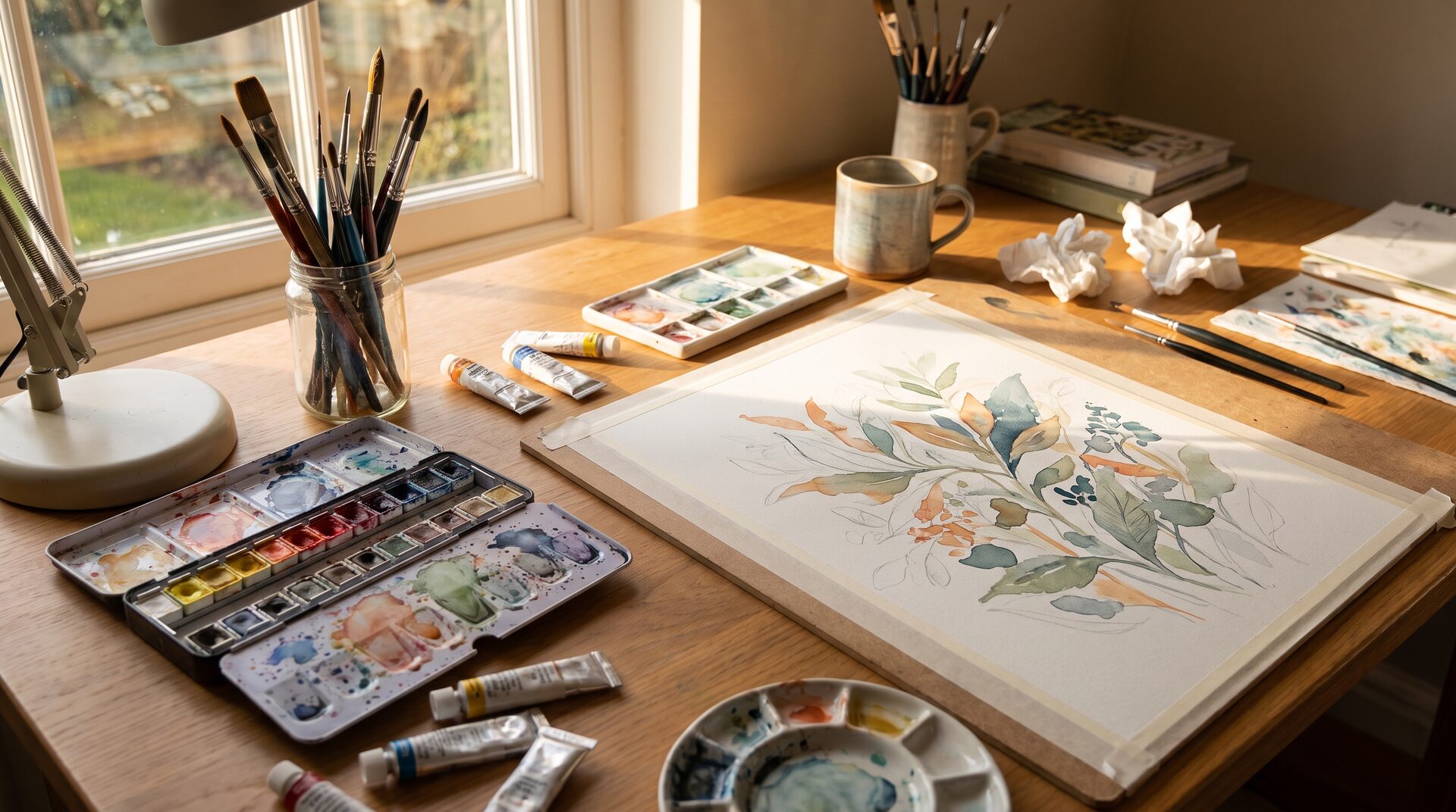 STRICHWEISE – Illustrationsatelier mit Zeichentablett, Skizzen und Farbstiften