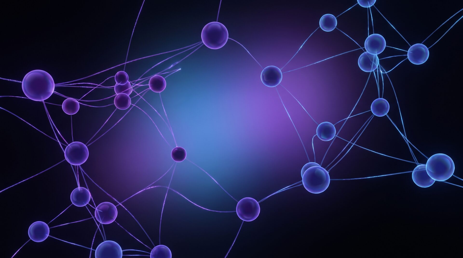 NEURON – abstraktes neuronales Netz in Violett-Blau