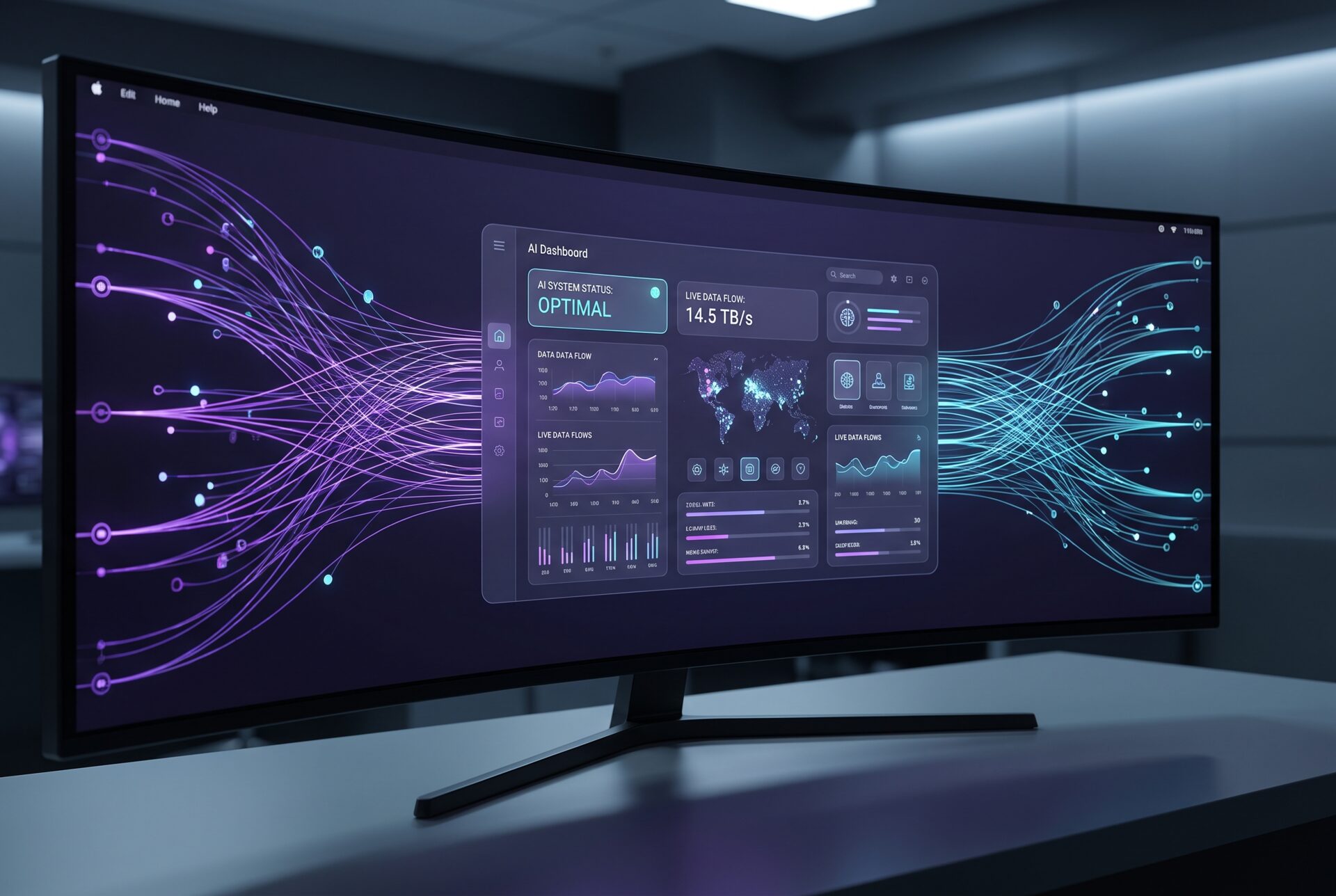 KI-Dashboard mit Kennzahlen und Auswertungen