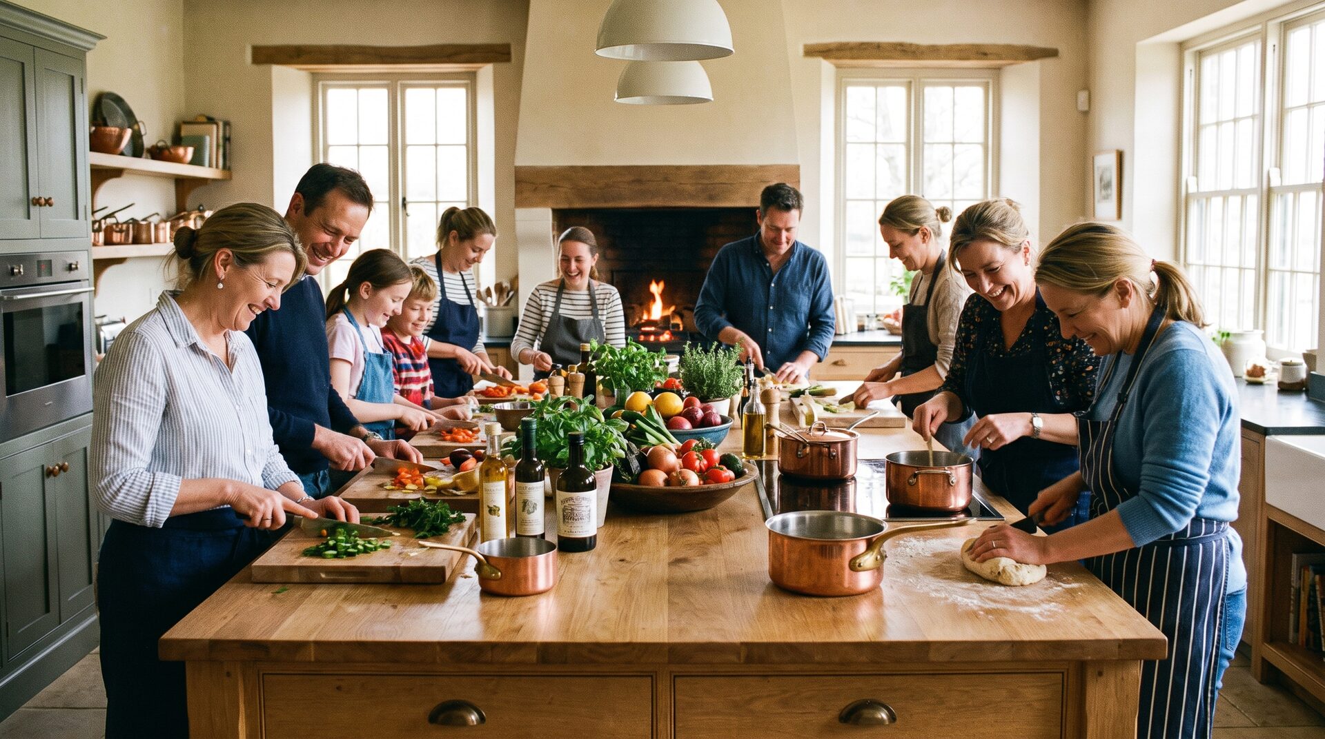 HERDGEIST – Menschen kochen gemeinsam an einer grossen Kücheninsel