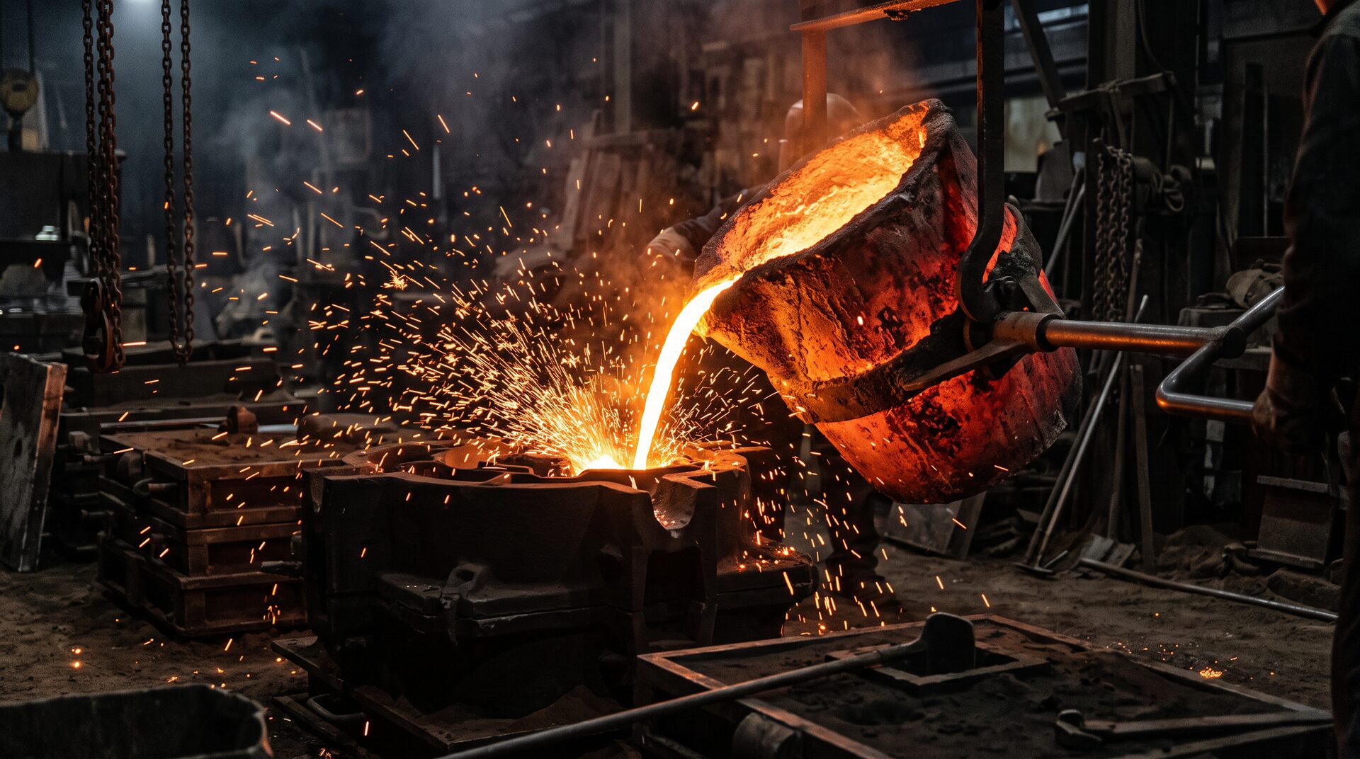 BRONZEGUSS – Kunstgiesserei mit glühender Bronze und Gussformen