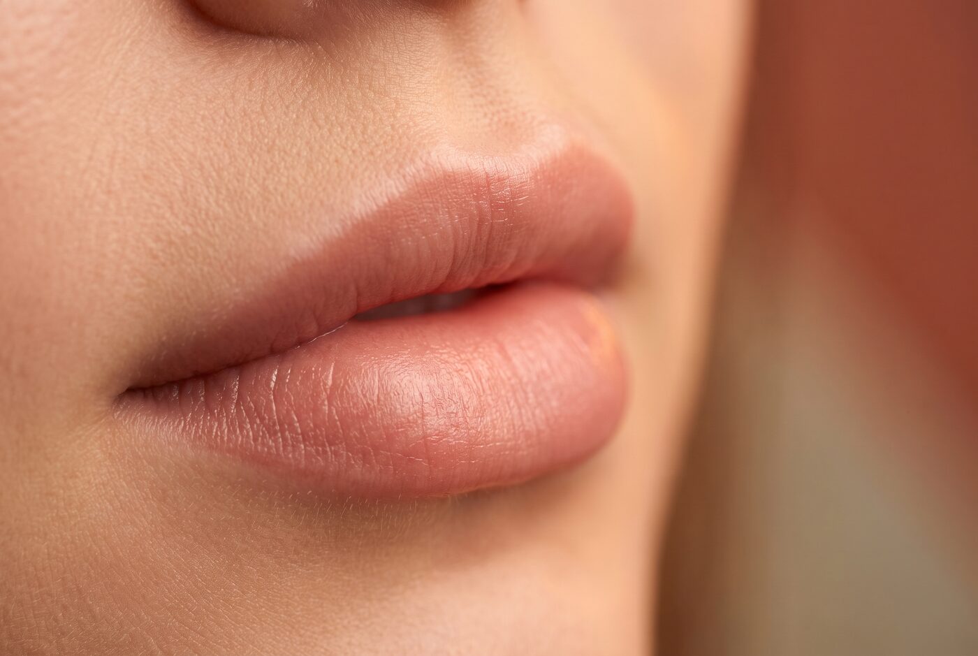 Makroaufnahme eines natürlichen Lip-Blush-Ergebnisses