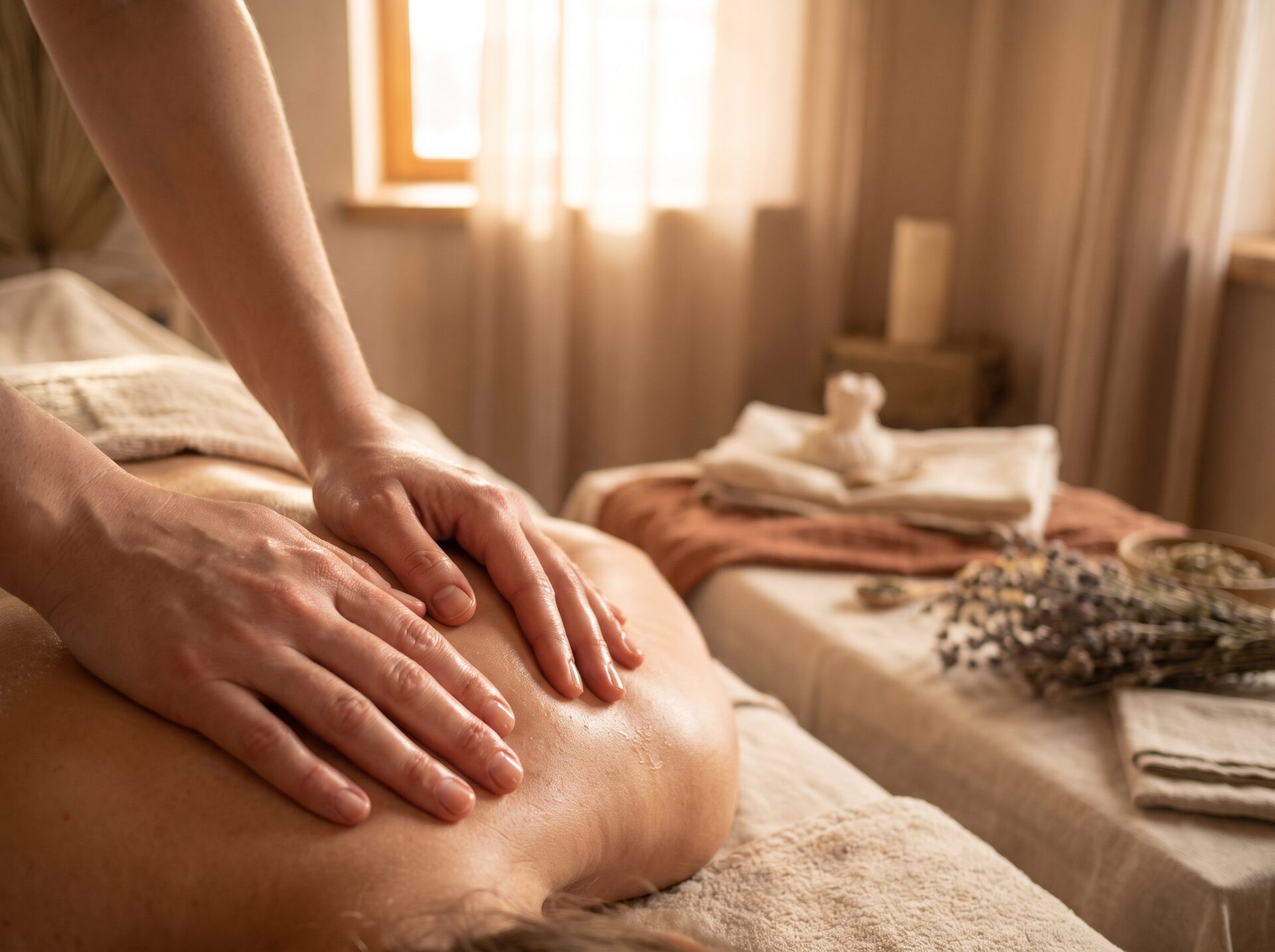 Nahaufnahme einer Massagebehandlung