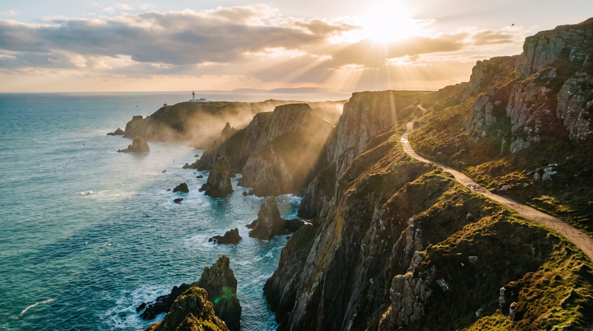FERNWEH – dramatische Steilküste am Meer im goldenen Abendlicht