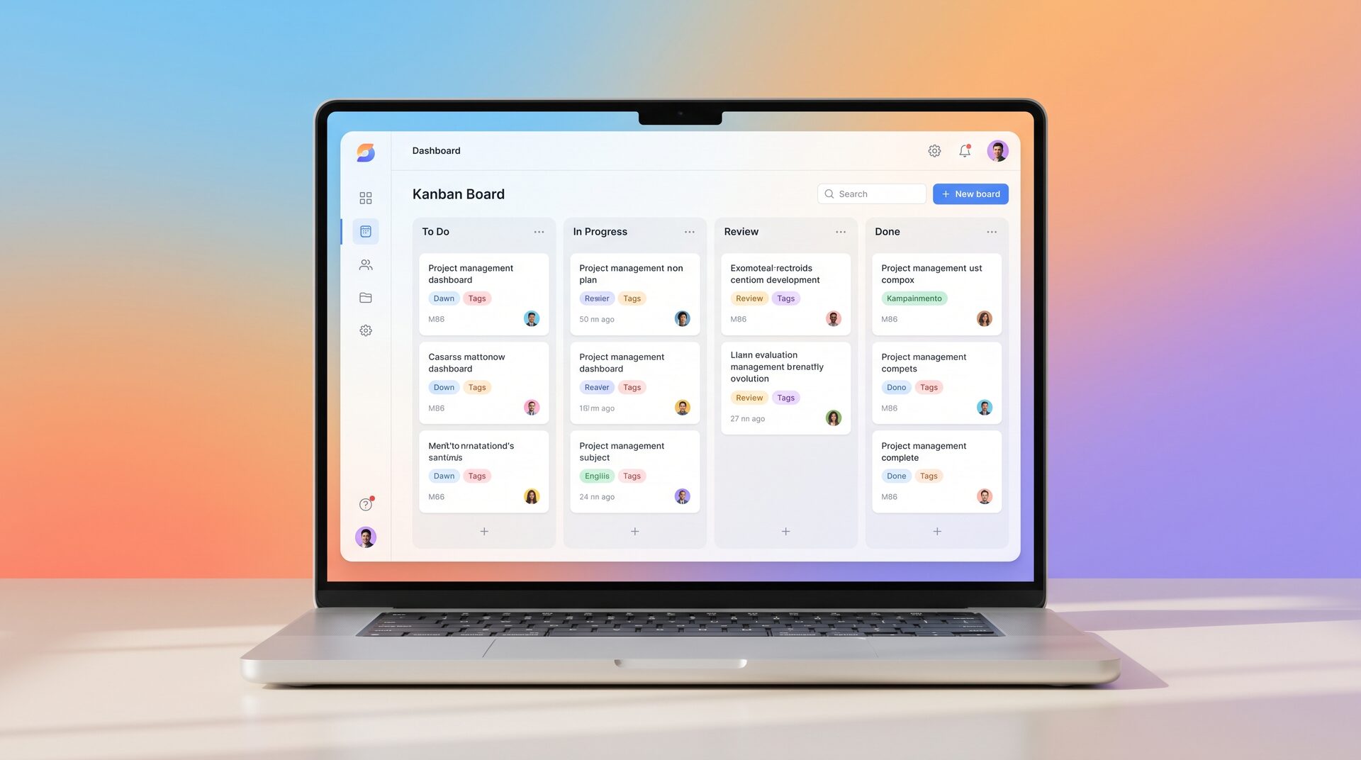 FLOWTASK – SaaS-Dashboard im Browser-Mockup