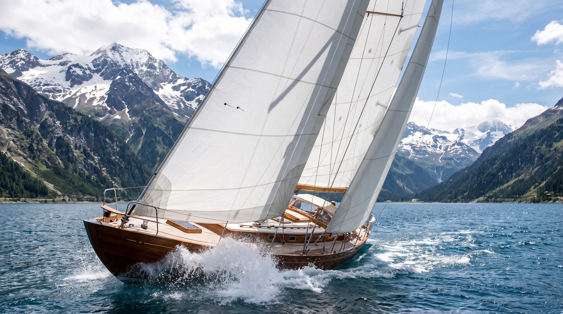 LUV – Segelyacht in Schräglage auf tiefblauem See