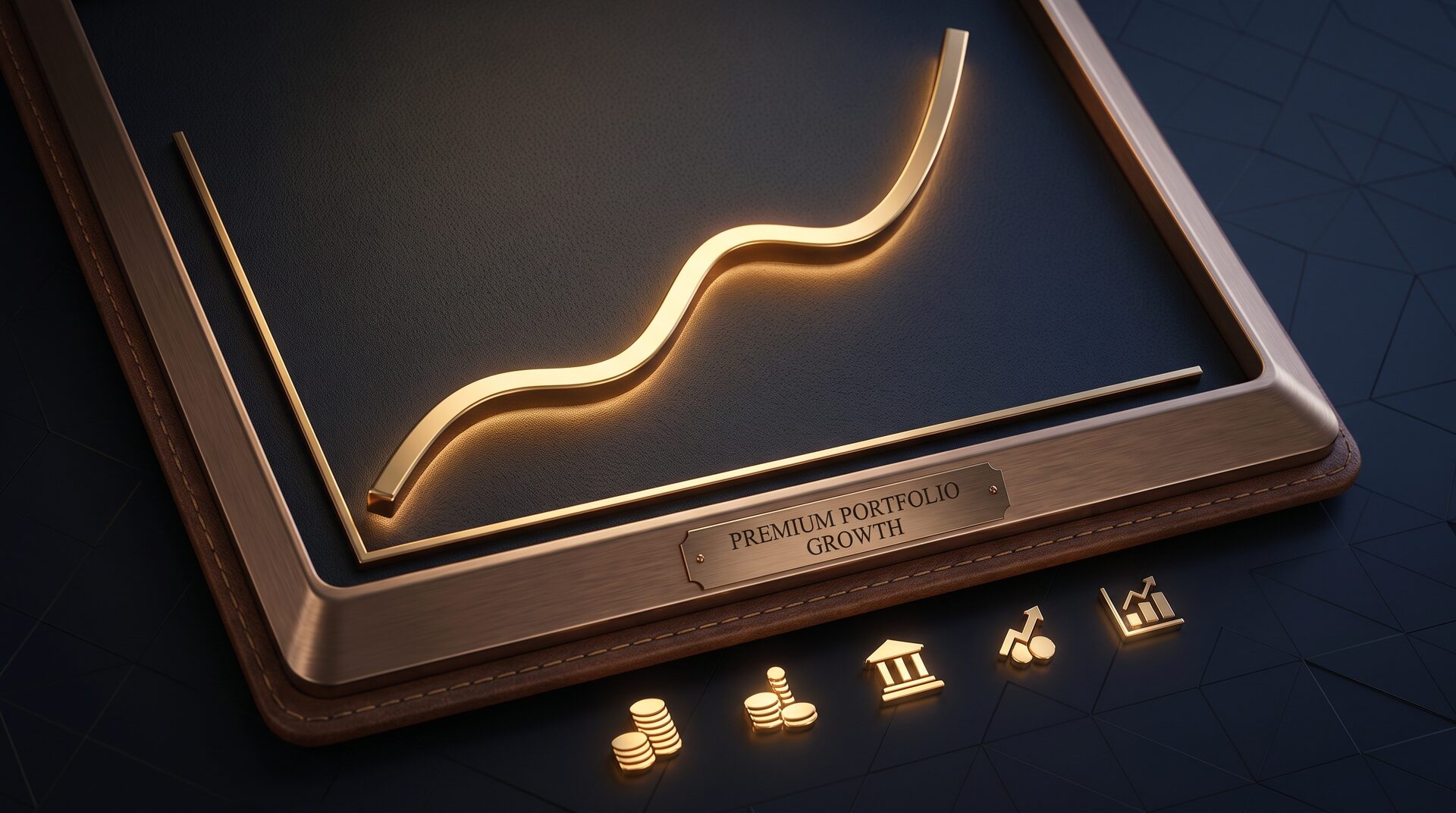 MERIDIAN – Gold-Wachstumschart auf dunklem Grund